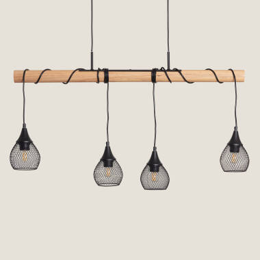 Hanglamp  Metaal en Hout Monah