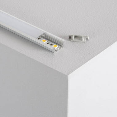 Aluminium Recessed Profile with Continuous Cover for LED Strips up to 12mm