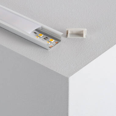 Aluminium Profiel Inbouw met Doorlopende Afdekking voor Dubbele LED-strip tot 18 mm