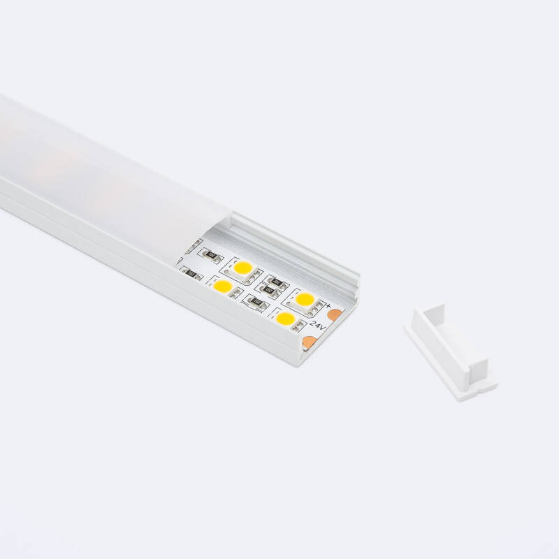 Product van Aluminium Profiel Opbouw met doorlopende afdekking voor dubbele LED-strip tot 20 mm