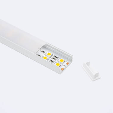 Product Aluminium Surface Profile with Continuous Cover for Double LED Strips up to 20mm