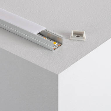 Aluminium Surface Profile with Continuous Cover for LED Strips up to 15mm