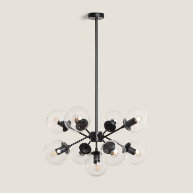 Hanglamp Wassily  Metaal en Glas 9 Spotlights