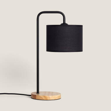 Lampe à Poser Bois et Tissu Diyara