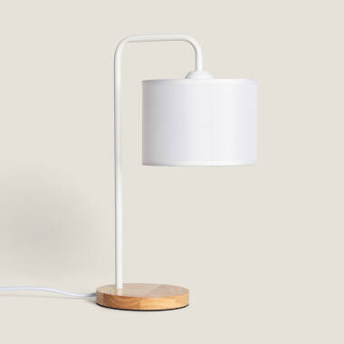 Lampe à Poser Bois et Tissu Diyara