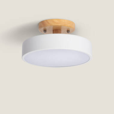 12W Whisty Wood & Metal Selectable CCT LED Ceiling Lamp