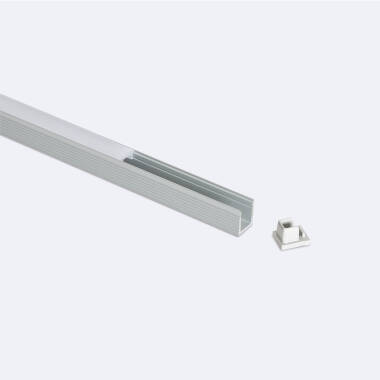 Aluminium mini-opbouwprofiel met doorlopende afdekking voor LED-strip tot 6 mm