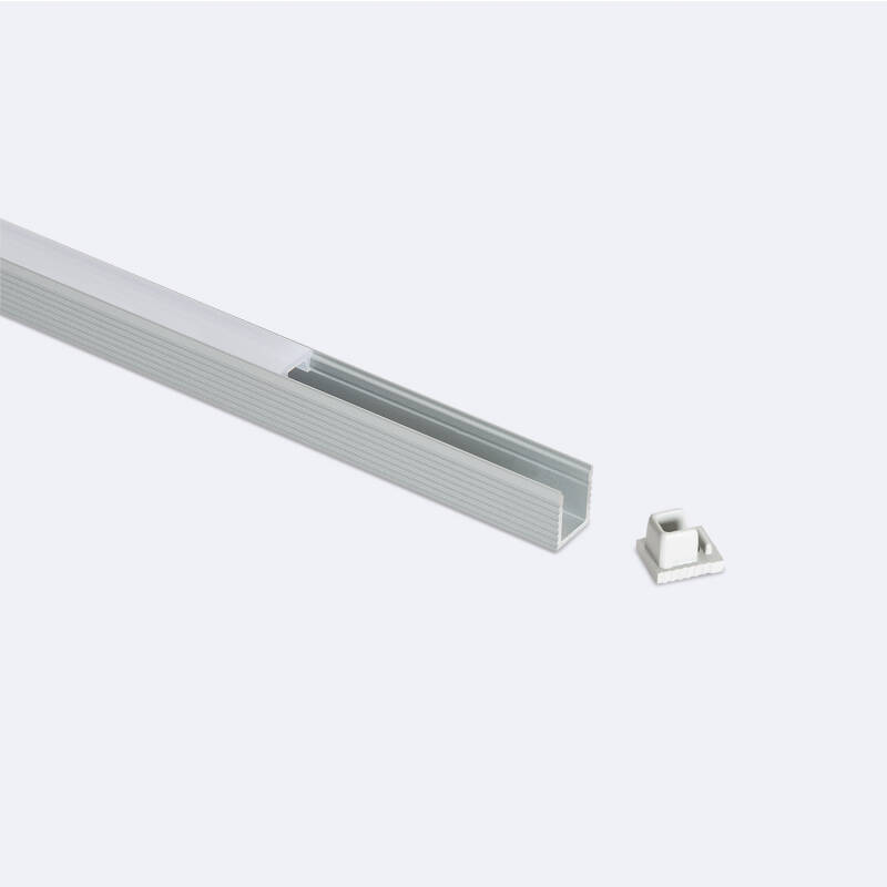 Product van Aluminium mini-opbouwprofiel met doorlopende afdekking voor LED-strip tot 6 mm