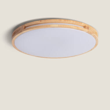 LED-Deckenleuchte 20W Rund Holz Ø405 mm CCT Wählbar Donati