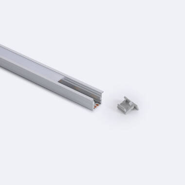 2m Recessed Narrow Aluminium Profile with Continuous Cover for LED Strip up to 6mm