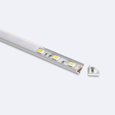 Profilo in Alluminio Angolo Coperchio Circolare 2m per Striscia LED fino a 5 mm