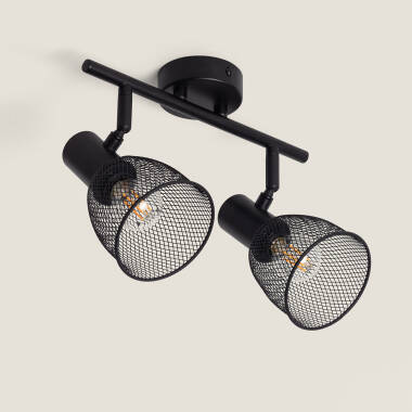 Grid Adjustable Metal 2 Spotlight Ceiling Lamp