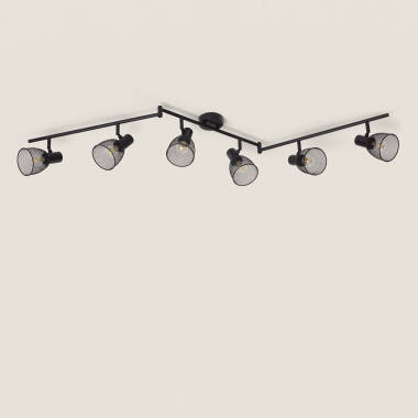 Grid Adjustable Aluminium 6 Spotlight Ceiling Lamp