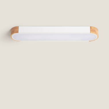 LED Plafondlamp 18W Hout en Metaal 140x650 mm CCT Selecteerbaar Dari Lang