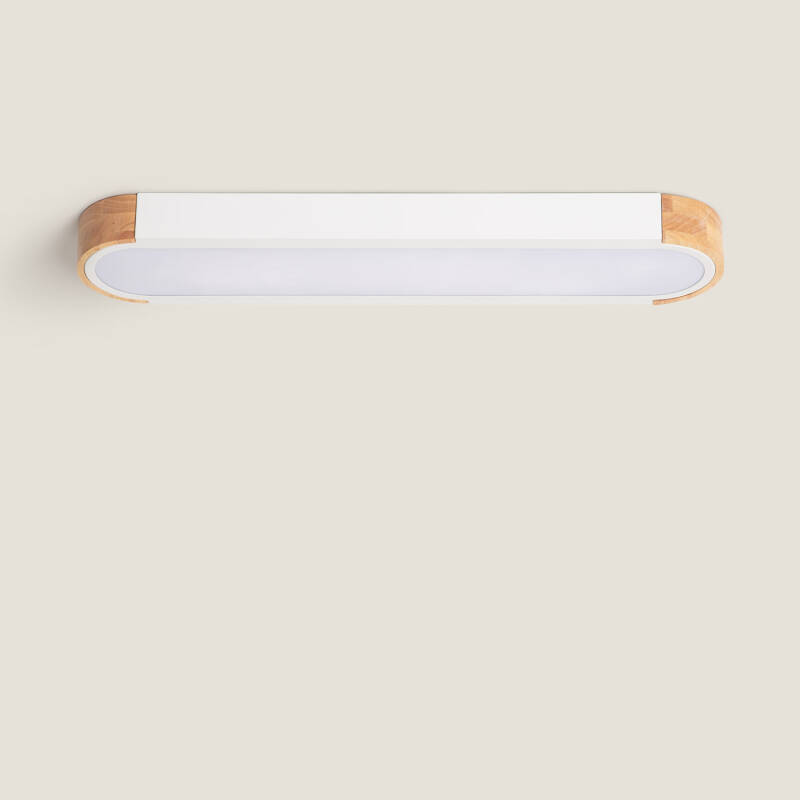 Product van LED Plafondlamp 18W Hout en Metaal 140x650 mm CCT Selecteerbaar Dari Lang