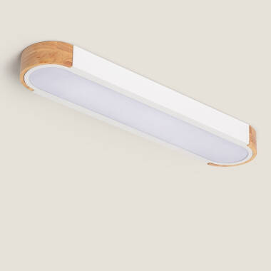 Product van LED Plafondlamp 18W Hout en Metaal 140x650 mm CCT Selecteerbaar Dari Lang