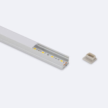 Aluminium Profiel  Opbouw  met doorlopende afdekking voor LED Strip tot 13 mm