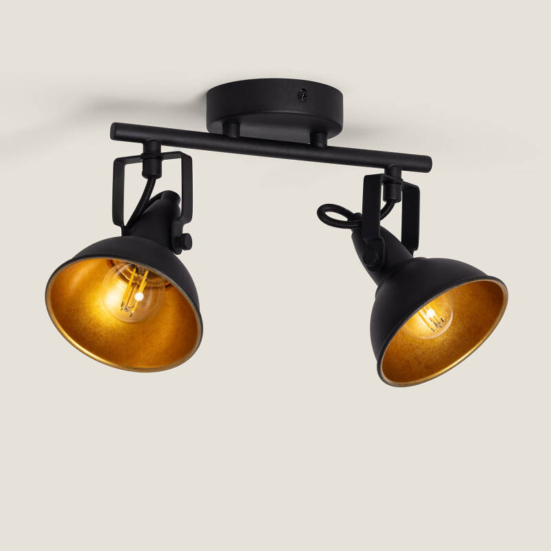 Product of Emer Adjustable Metal 2 Spotlight Black Ceiling Lamp