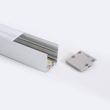 Aluminium profiel Opbouw  met doorlopende afdekking voor LED Strip tot 24 mm