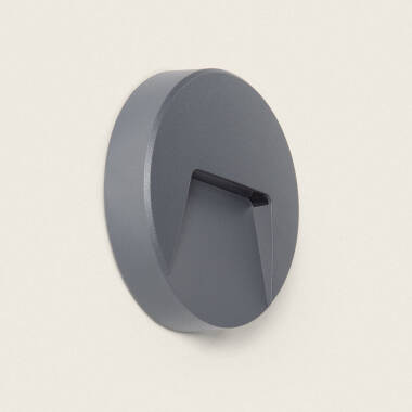 Nilsa Round Outdoor 3W LED Wall Light in Anthracite