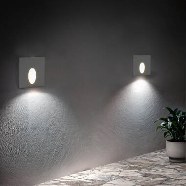 Prodotto da Segnapasso Esterni LED 3W Incasso Parete Quadrado Bianco Ellis