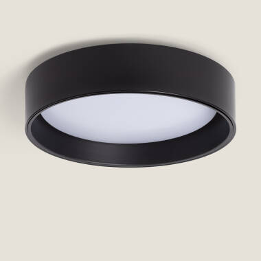 Plafoniera LED 15W Circolare Metallo CCT Selezionabile Nero Design