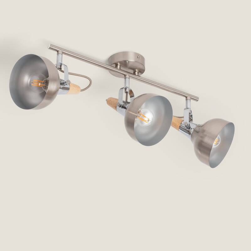 Product of Emery Adjustable Aluminium 3 Spotlight Ceiling Lamp in Silver