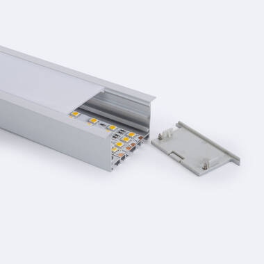 Aluminium Profiel Architectonisch Groot formaat met Doorlopende Cover voor LED strips tot 40 mm