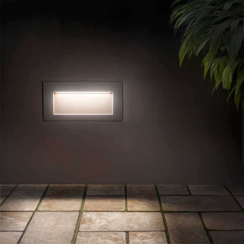 Produit de Balise LED Extérieure 4W Encastrable au Mur Rectangulaire Elin Blanche 