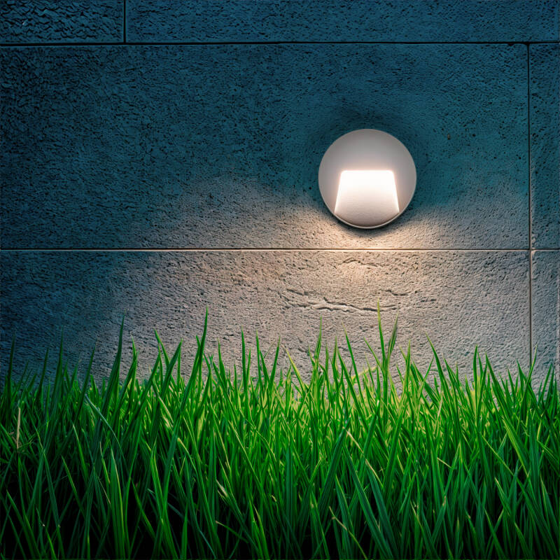 Product van Wandlamp Outdoor LED 3W opbouw Rond Wit Nilsa 