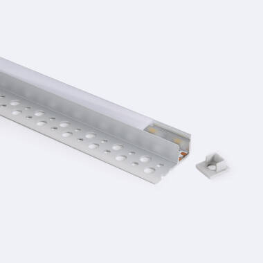 Profilé Aluminium Intégration Plâtre/Placo avec Capot Continu pour Ruban LED jusqu'à 8 mm