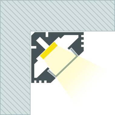 2 Aluminium Corner Profile for LED Strip up to 11mm