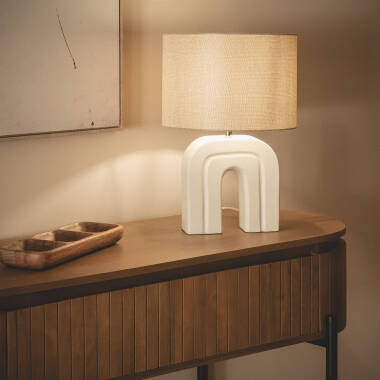 Lampe à Poser Résine et Lin Cira