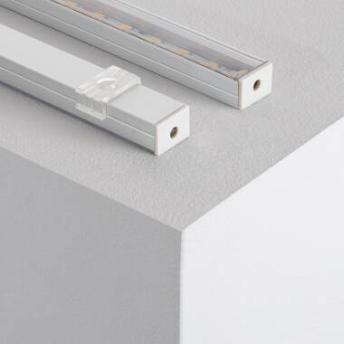 Aluminium-Oberflächenprofil mit Durchgehender Abdeckung für LED-Streifen bis 16mm