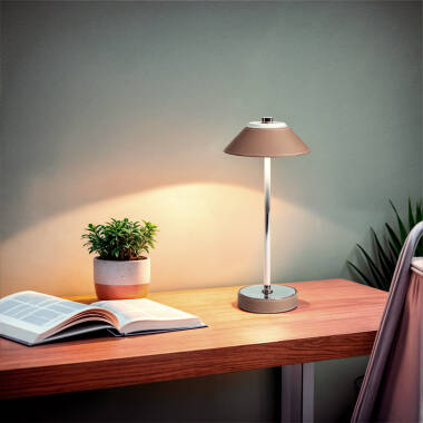 Lampa Stołowa LED 3W Przenośna z Metalu i Skóry z Akumulatorem USB Limer