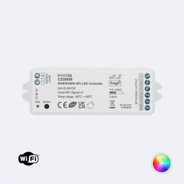 Controller Regolatore per Strisce LED RGB/RGBW Digitale SPI compatibile con Wi-Fi e Telecomando RF