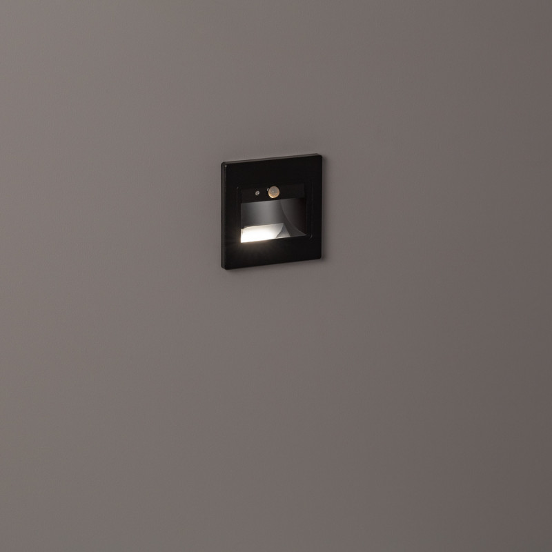 Product of 1.5W Bark Recessed Wall LED Spotlight with PIR Sensor in Black