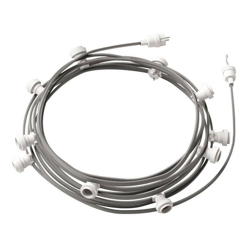 Produit de Guirlande Extérieure Lumet System 12.5m avec 10 Douilles E27 Blanche Creative-Cables CATE27B125 