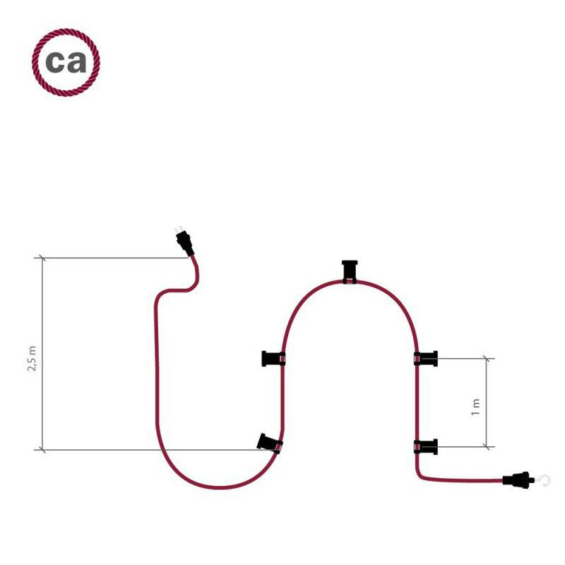 Product of 7.5m Lumet System Outdoor Garland with 5 E27 Lampholders in White Creative-Cables CATE27B075