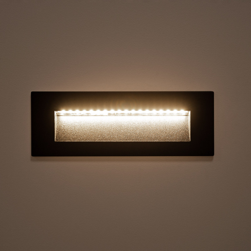 Product of 7W Groult Outdoor Rectangular Recessed Black LED Wall Light