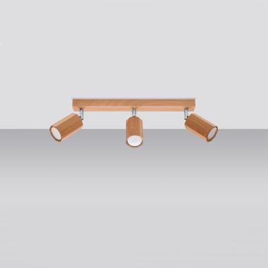 Zeke 3 Wooden Ceiling Lamp SOLLUX