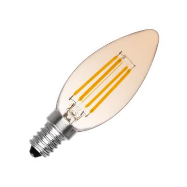 E14 Candle Dimmable Filament LED Bulb 6W C35 720 lm Gold