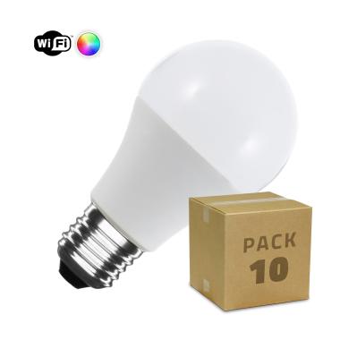 10er Pack LED-Glühbirnen E27 6W 806 lm A60 Smart WiFi RGBW Dimmbar