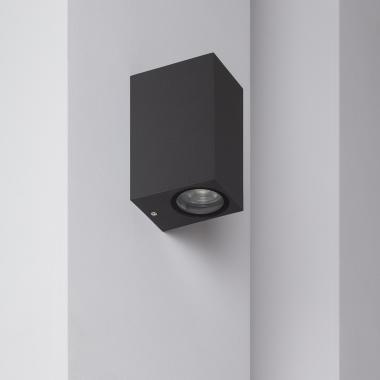 Applique da Parete per Esterni Alluminio Illuminazione Doppia Luce Miseno Grigio Scuro