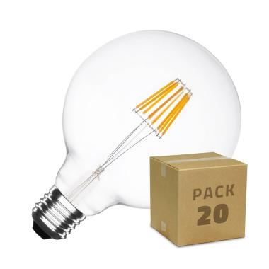 [NO ACTIVAR] Boîte de 20 Ampoules LED E27 Dimmable Filament Suprême G125 5.5W Blanc Chaud