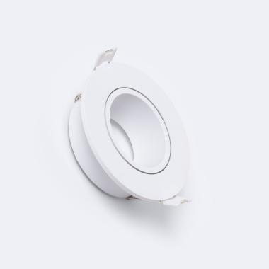 Portafaretto Downlight Circolare Bianco per Lampadina LED GU10 / GU5.3 Foro Ø 75 mm