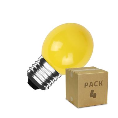 Pack of 4u E27 LED Bulbs 3W G45 300 lm in Yellow