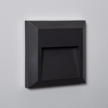 Byron Square Surface Outdoor LED Wall Light in Black