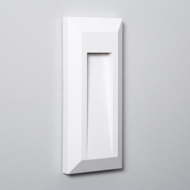 Gisli Rectangular Surface Outdoor LED Wall Light in White