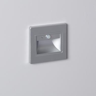 1.5W Bark Recessed Wall LED Spotlight with PIR Sensor in Grey